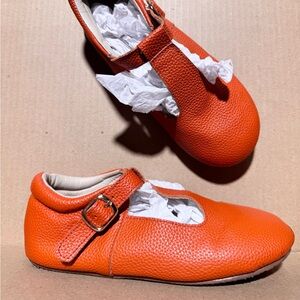 Monkey Feet Bright Orange Kids Dress Shoes